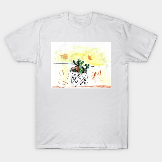 Desert Cactus Child Art T-Shirt by Rodimus13